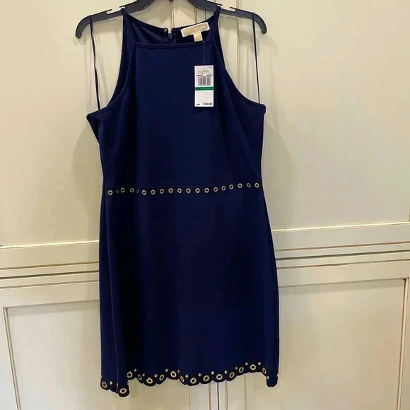 MICHAEL Michael Kors Dresses & Skirts - MICHAEL KORS SCALLOP HEM GROMMET DRESS TRUE NAVY SIZE L